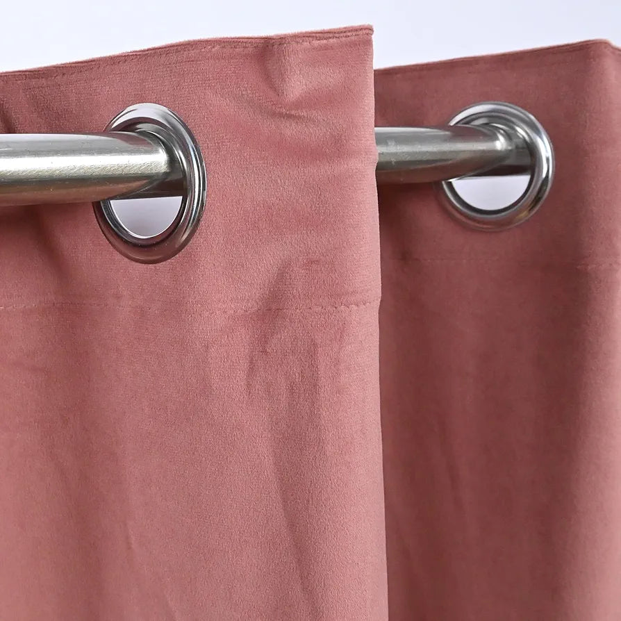 Divine Casa Velvet Blackout Window Curtain 5 Feet | Premium Room Darkening | Noise Reducing & Thermal Insulated Single Panel for Bedroom, Living Room & Office