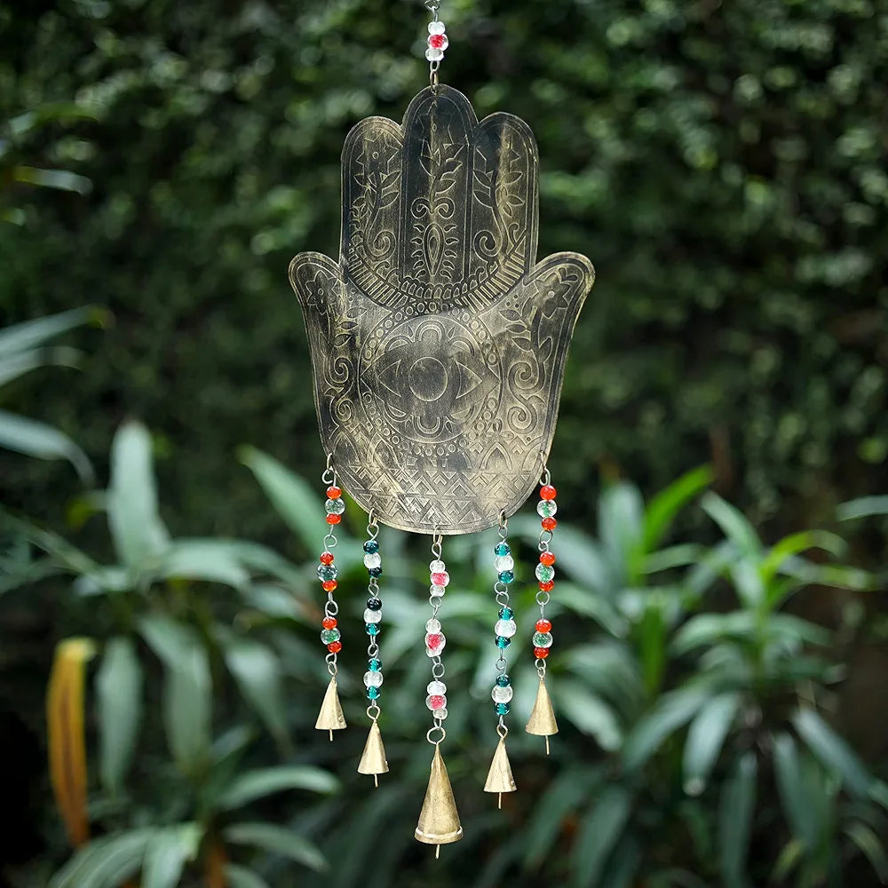 DULI Metal Windchime Big Wall Hanging, Feng Shui, Wall Art, Wall Decor, PositiveVibes, Rustic Wall Hangings, Wall Art, Diwali Decor, Home Decor Hanging Bells 