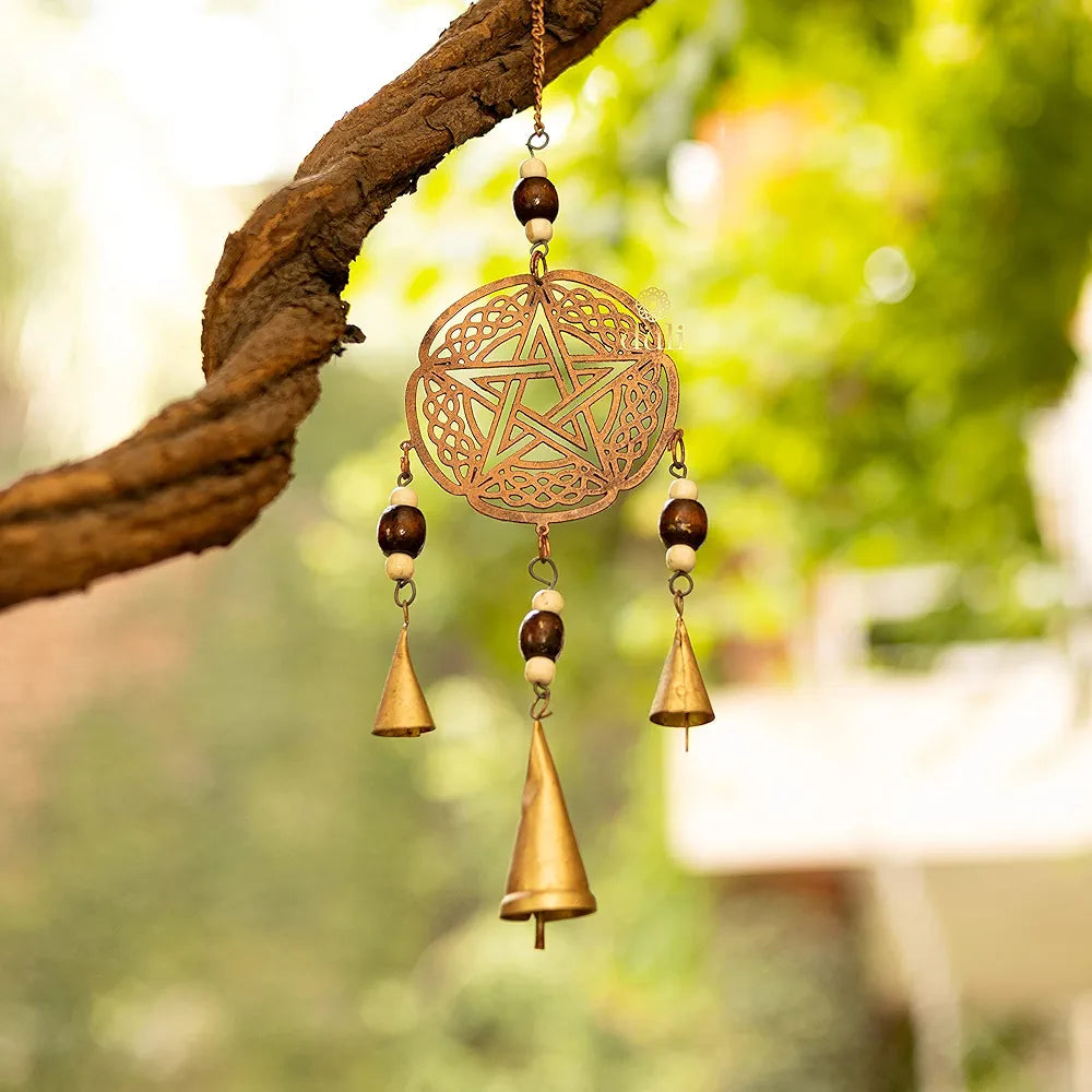 DULI Metal Windchime Wall Hanging, Feng Shui, Wall Art, Wall Decor, PositiveVibes, Rustic Wall Hangings, Wall Art, Diwali Decor, Home Decor Hanging Bells 