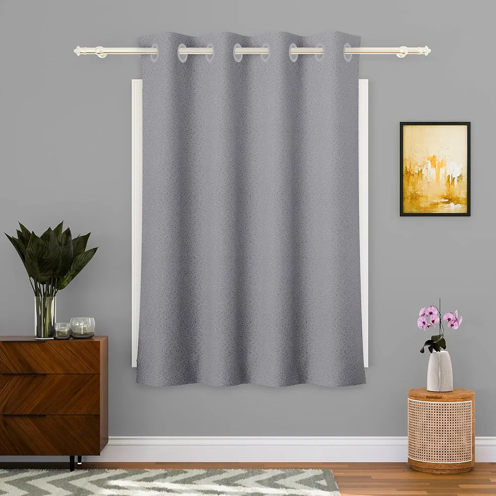 Kuber Industries 5 Feet Stylish Curtains for Living Room & Bedroom | Light Control & Pests Preventive Window Parde for Pooja Room & Home Decor | Web Net - Grey