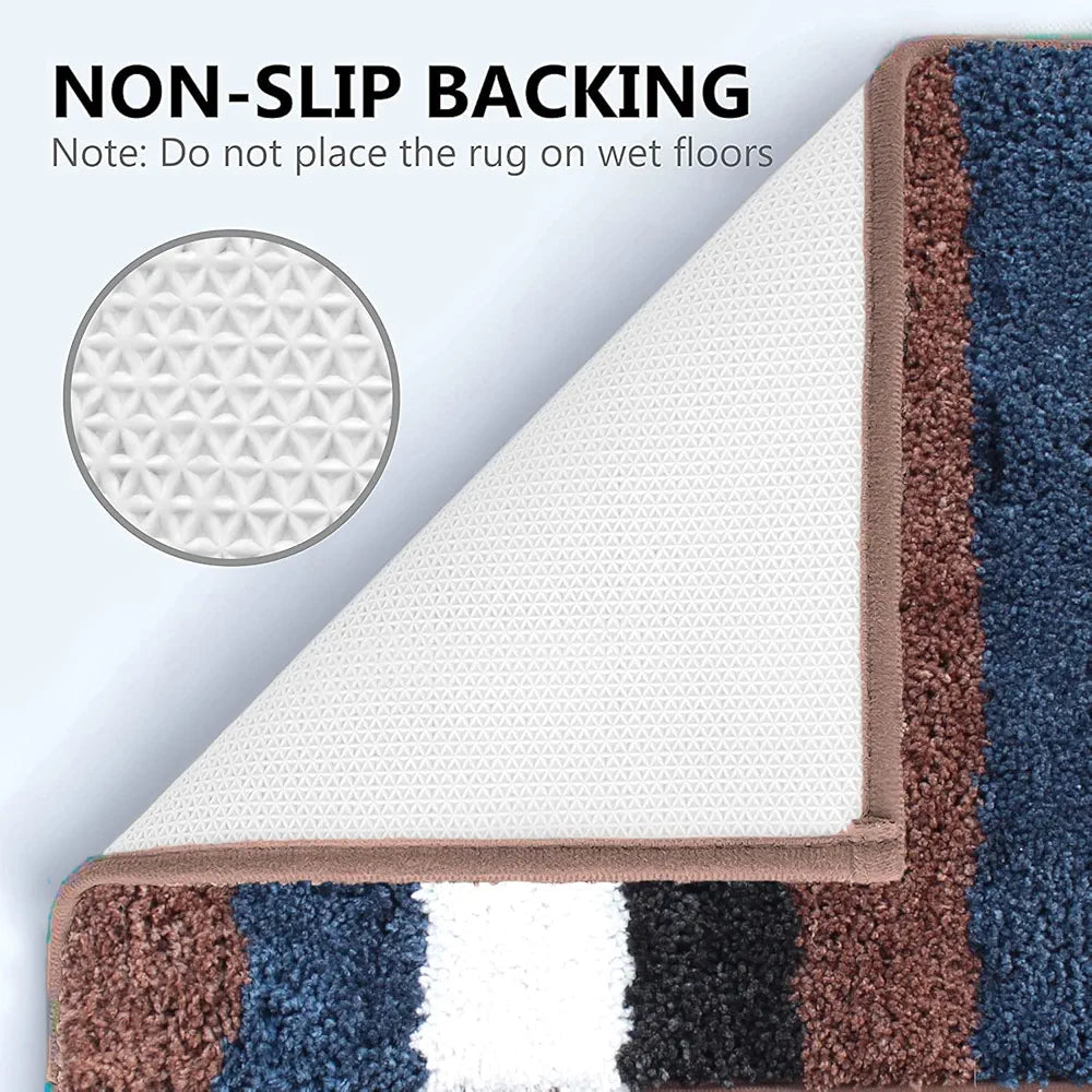 Luxe Home Bath Mat Super Soft Microfiber Non Slip Jericho Bathroom mats Water soak Washable Doormat for Home, Bedroom, Living Room  Pack of 1