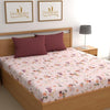 Dreamlet Premium Cotton Flat Double Bedsheets With 2 King Size Pillow Covers Double Bed Breathable | Pink