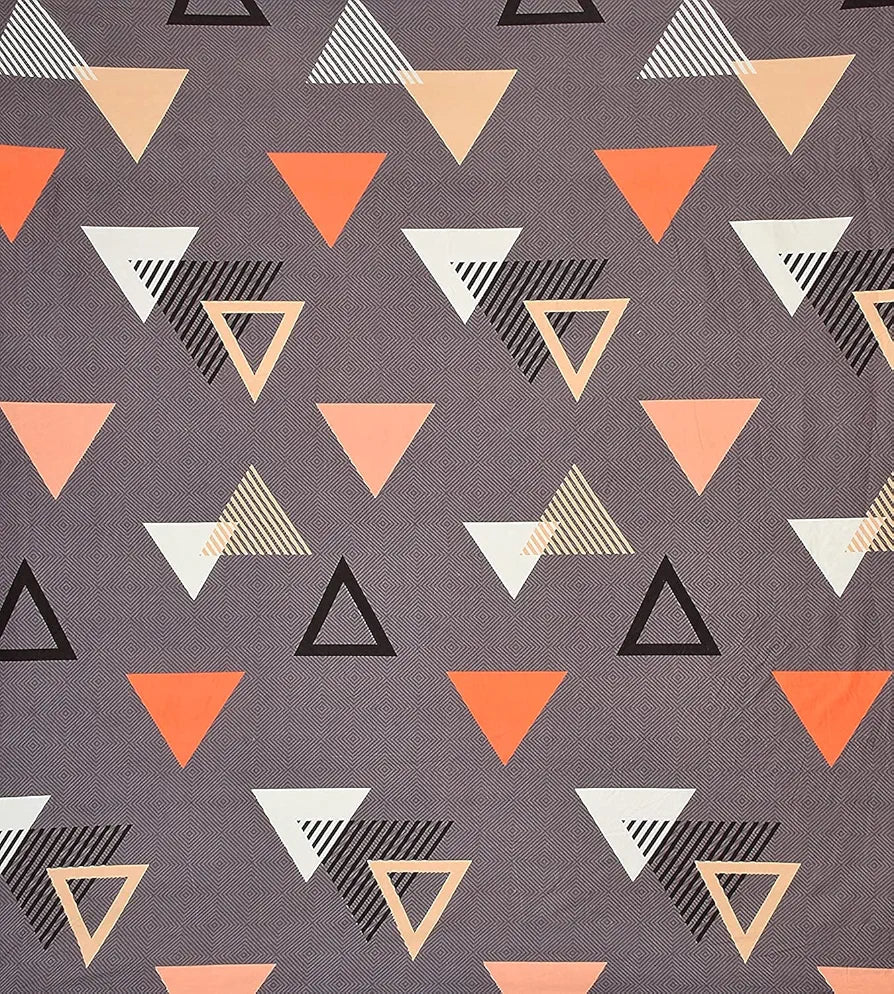 THE HOME STYLE Cotton Feel Glace Cotton Elastic Fitted Printed King Size Double Bed Bedsheet With 2 Pillow Cover,300 TC