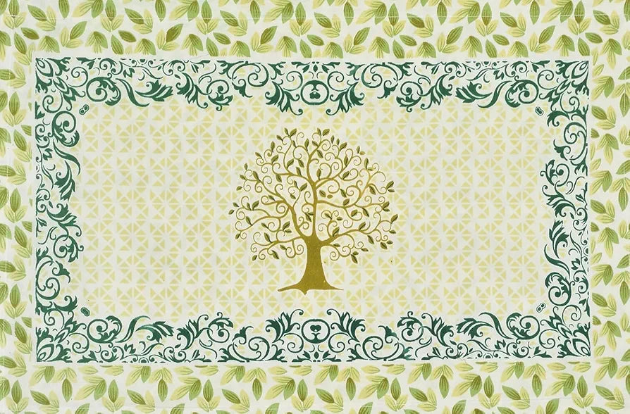 HOMEKART 100% Cotton Rajasthani Jaipuri Print Bed Sheet Traditional Floral Double Size Bedsheet with Hand Block Printed 180-200 tc with 2 Pillow Covers, White and Light Green