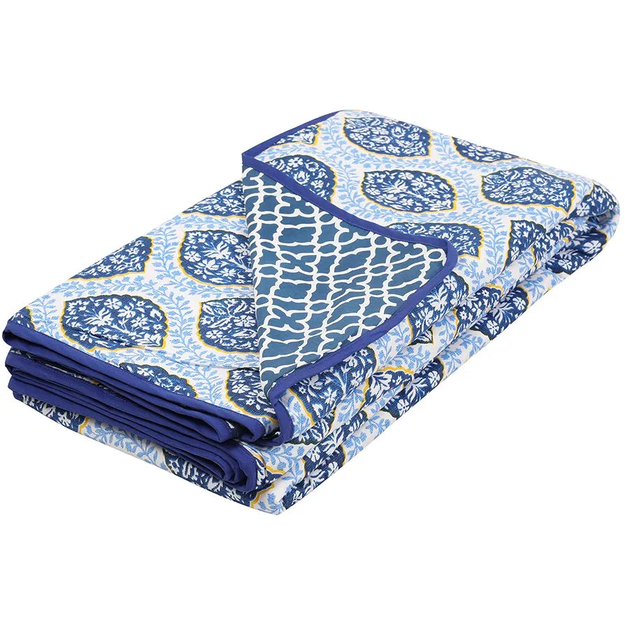 Cloth Fusion Reversible Dohar Single Bed, Soft Cotton Blend AC Blanket for Summer ,