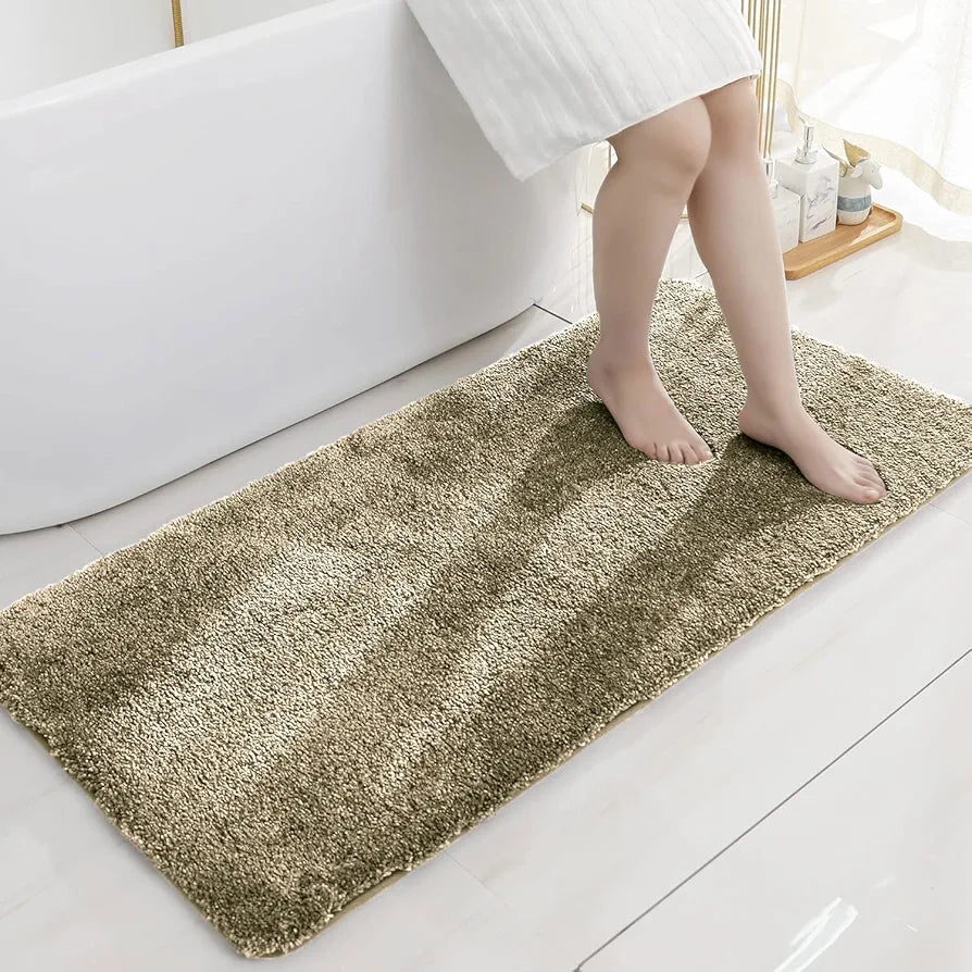 LUXE HOME INTERNATIONAL Microfibre Rectangular Bath Mat Super Soft Anti Skid Newman Mats For Bathroom 