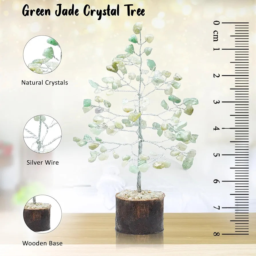 Crocon Green Jade Crystal Bonsai Tree | Feng Shui Home Decor for Luck & Positivity | Unique Gift for Housewarming, Anniversary, Birthday & Office Table Decoration