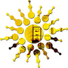 Bikri Kendra Sun Golden Model-7 Mirror Stickers for Wall, Acrylic Mirror Wall Decor Sticker