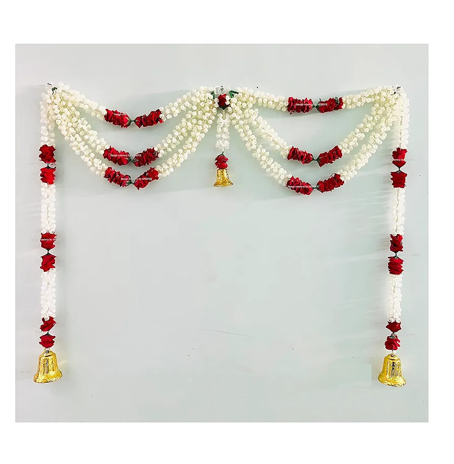 SPHINX artificial jasmine  and roses door toran/door hangings/door garlands for main entrance, Festive Wedding Housewarming Decorations - 