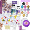 Craftinger Diy Resin Alphabet Keychain Making Kit With 200gm Epoxy Resin & Coaster Mould, Glitter Pigments and More | Multicolor