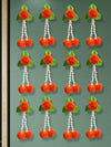 Artificial Flowers and Leaves Decoration Pack of 12 - Orange & Green