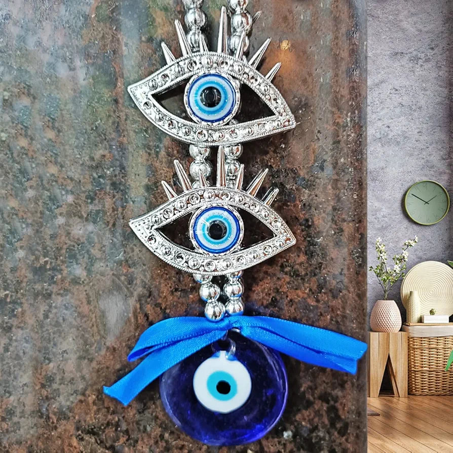 Shubhanjali 2 Eye Lashed Evil Eye Hanging for Home | Evil Charm Evil Eye Hanging for Protection Good Luck