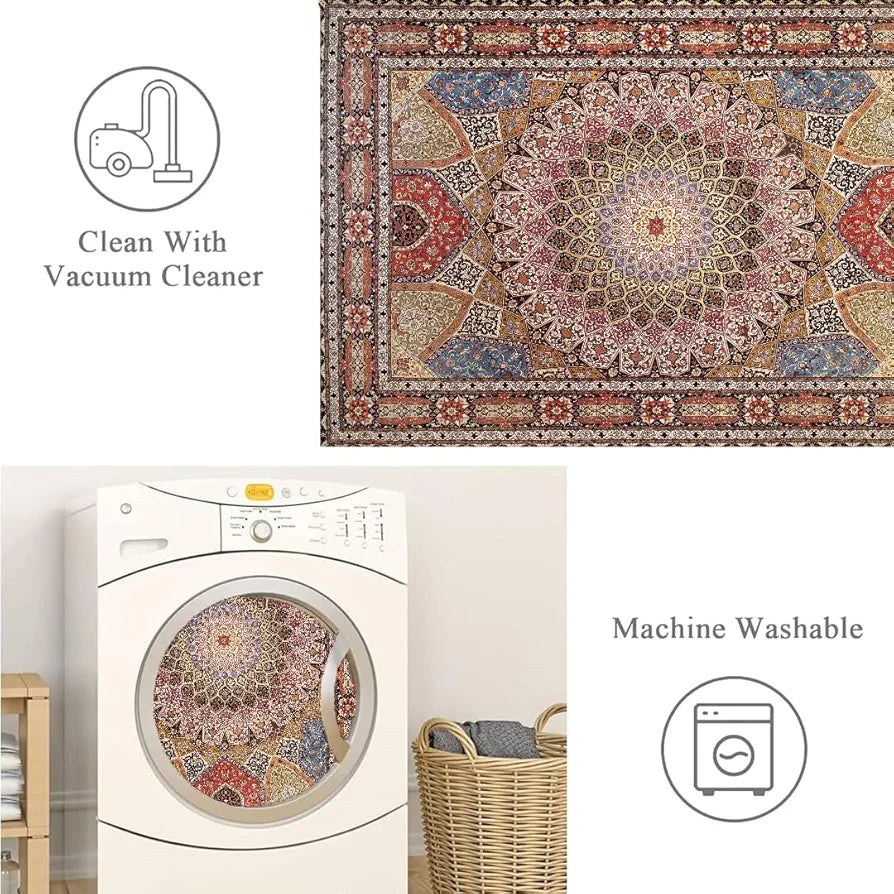 ishro home 5x7 Feet 3D Jet Multi Printed Carpet Rug Runner and Carpets for Bedroom/Living Area/Home with Anti Slip Backing 