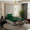 Stoa Paris Satin Elastic Fitted Bedsheets for Single Bed 300TC Premium 1 Pillow Cover Colour Emerald Green