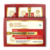Khadi Organique Handmade Natural Strawberry Soap (Pack of 3)