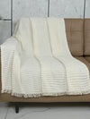 Saral Home Barkha Stripe Cotton 1 Seater Sofa Throw Colour Ivory