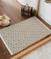 The Home Talk Weaved Cotton Rectangular Carpets Contemporary Decorators Area Rugs for Bedroom Beige