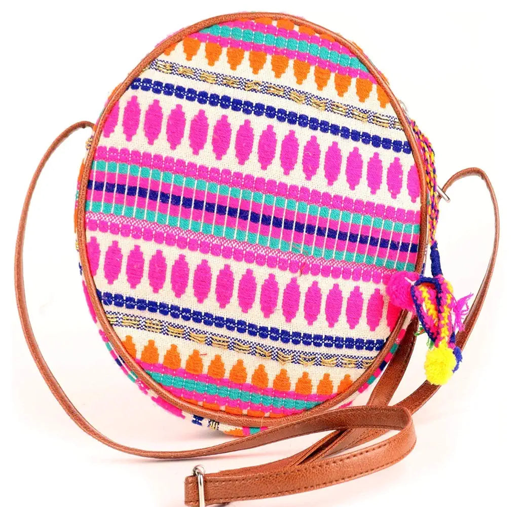 ASTRID Handmade Macrame Flap Over Sling Bag For Girls And Women