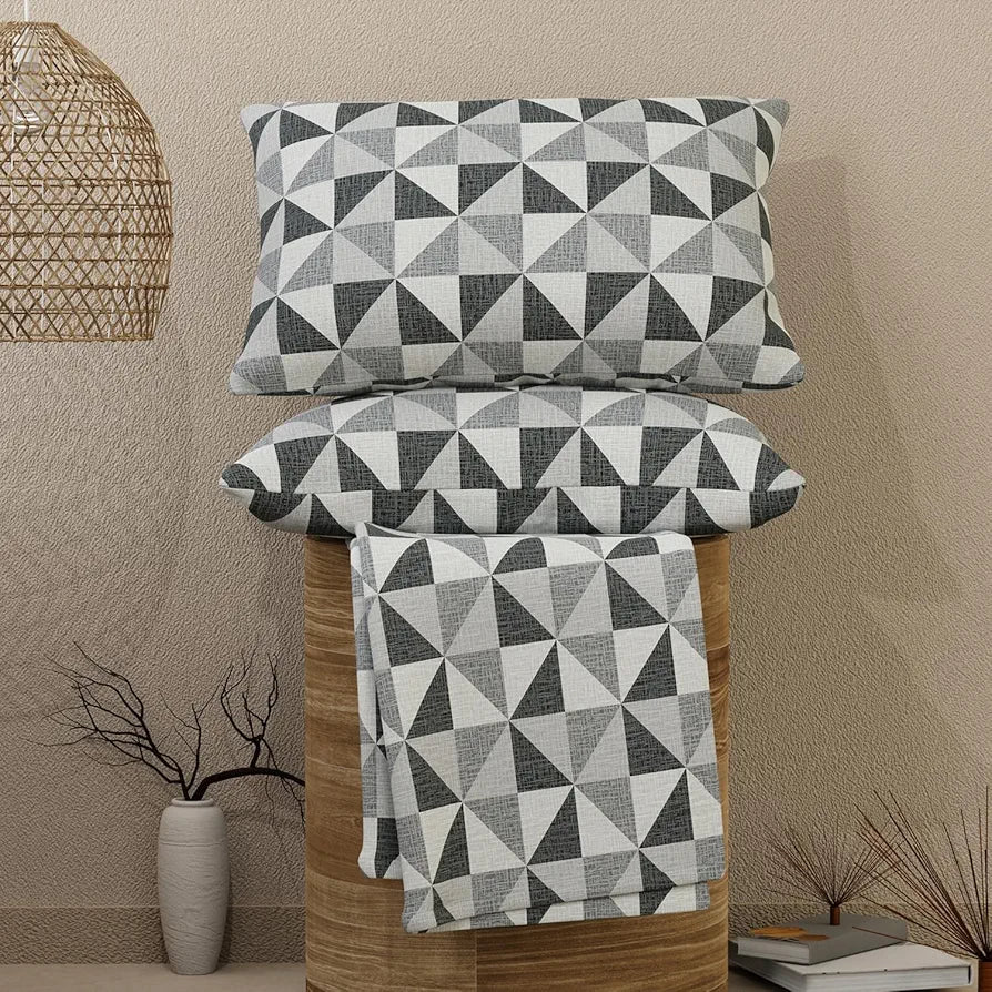 Emaline 100% Cotton King Bedsheet Set  | 1 King Cotton Bedsheet & 2 Pillow Covers | Breathable & Anti-Wrinkle | 144 TC | 