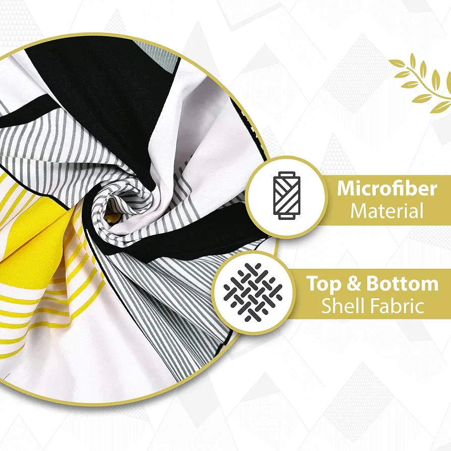 Divine Casa 120 GSM Microfiber Single Dohar | Soft & Lightweight Throw Blanket | Cozy & Breathable | All-Season Comfort | 210 x 140 CM | Geometric Triangles Pattern | Black & White