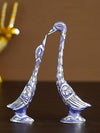 Ecraftindia 7 Inch Blue Kissing Swan Couple Handcrafted Decorative Figurine