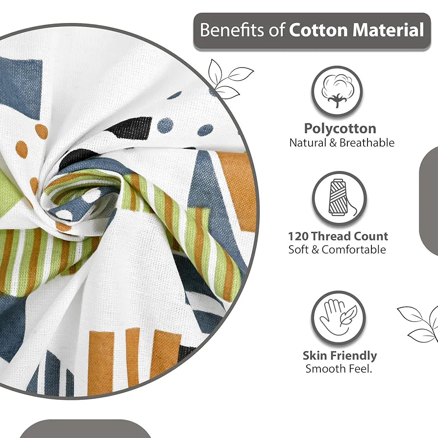Divine Casa 144 TC Cotton Bedsheet for Double Bed with 2 Pillow Cover 