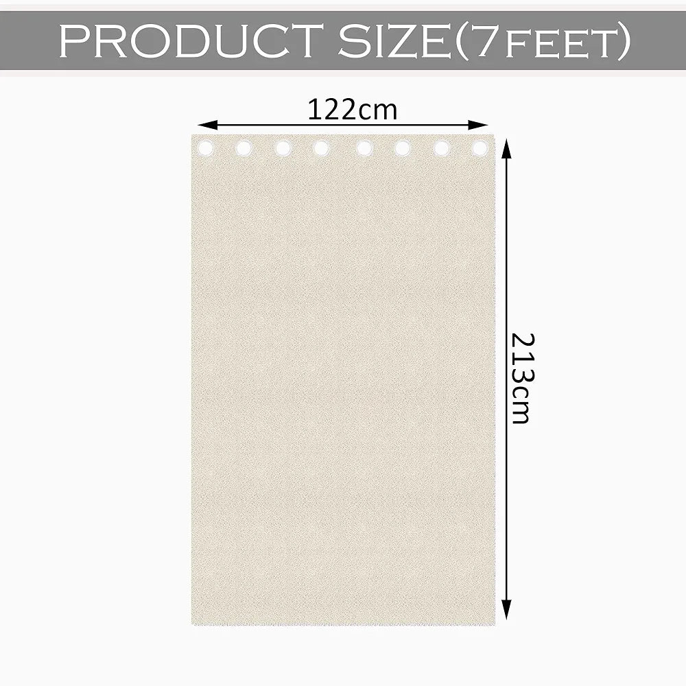 Kuber Industries 7 Feet Stylish Curtains for Living Room & Bedroom | Light Control & Pests Preventive Door Parde for Pooja Room & Home Decor | Web Net - Cream