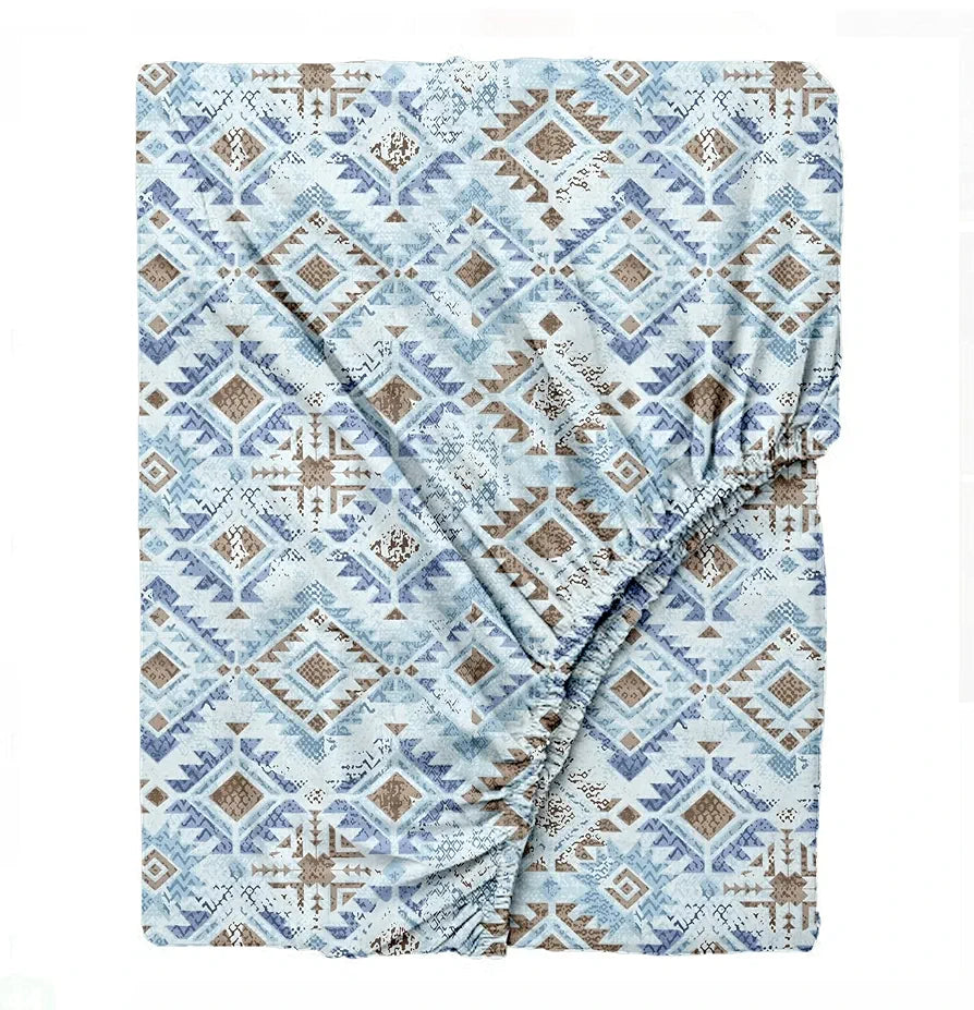 Trance Home Linen 100% Cotton 180 TC Bedsheet | Queen Size Printed Fitted Bedspread with 2 Pillow Covers 