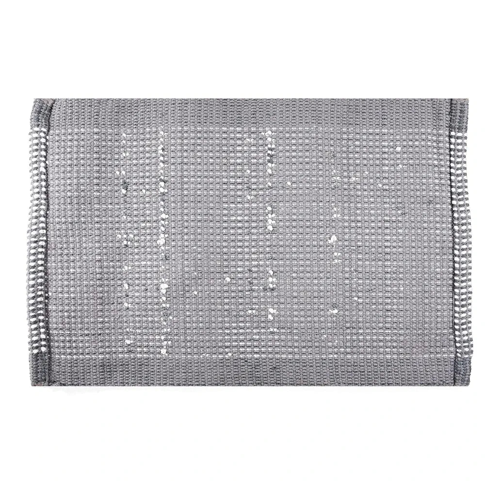 Kuber Industries White Cut Loop Microfiber Entrance Mat - Gray Door Mat for Home, Office, and Living Room Entry
