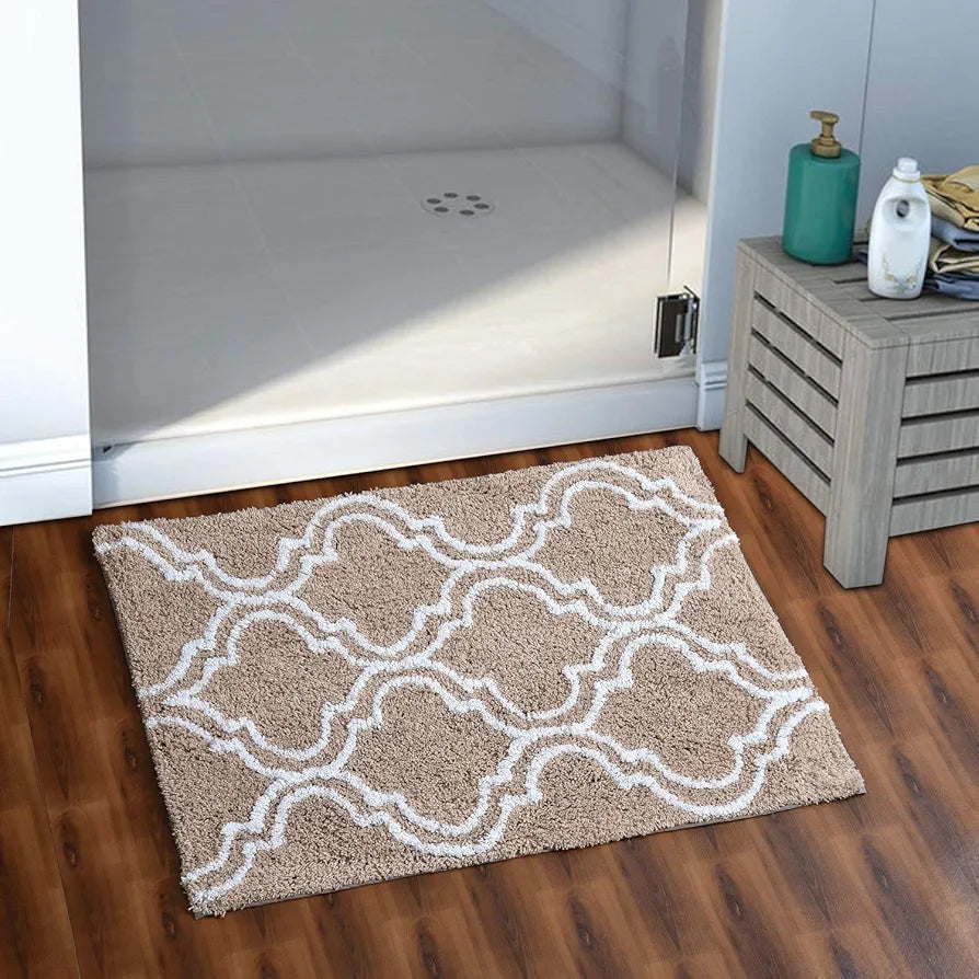 AEROHAVEN™ 100% Cotton Glorious Super Soft Moroccan Designer Anti Slip Bathmat 