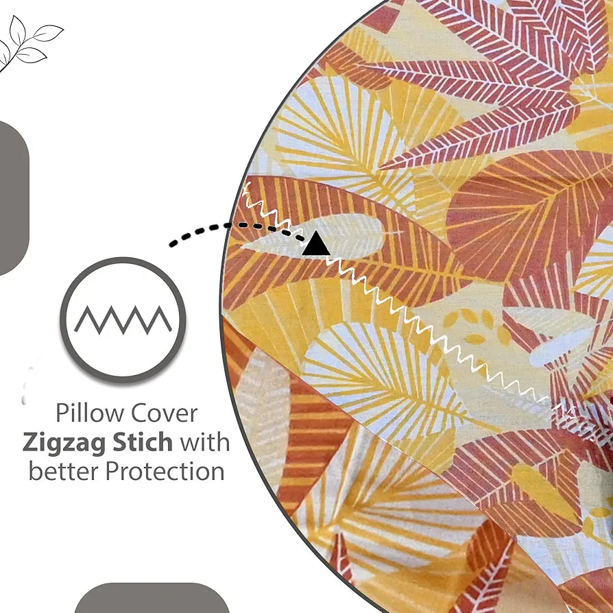 Divine Casa 144 TC 100% Pure Cotton Double Bedsheet with 2 Pillow Covers | Soft & Skin-Friendly Fabric for Everyday Comfort | All-Season Use | Size 222 x 254 CM | Floral Paisley | Mustard Orange