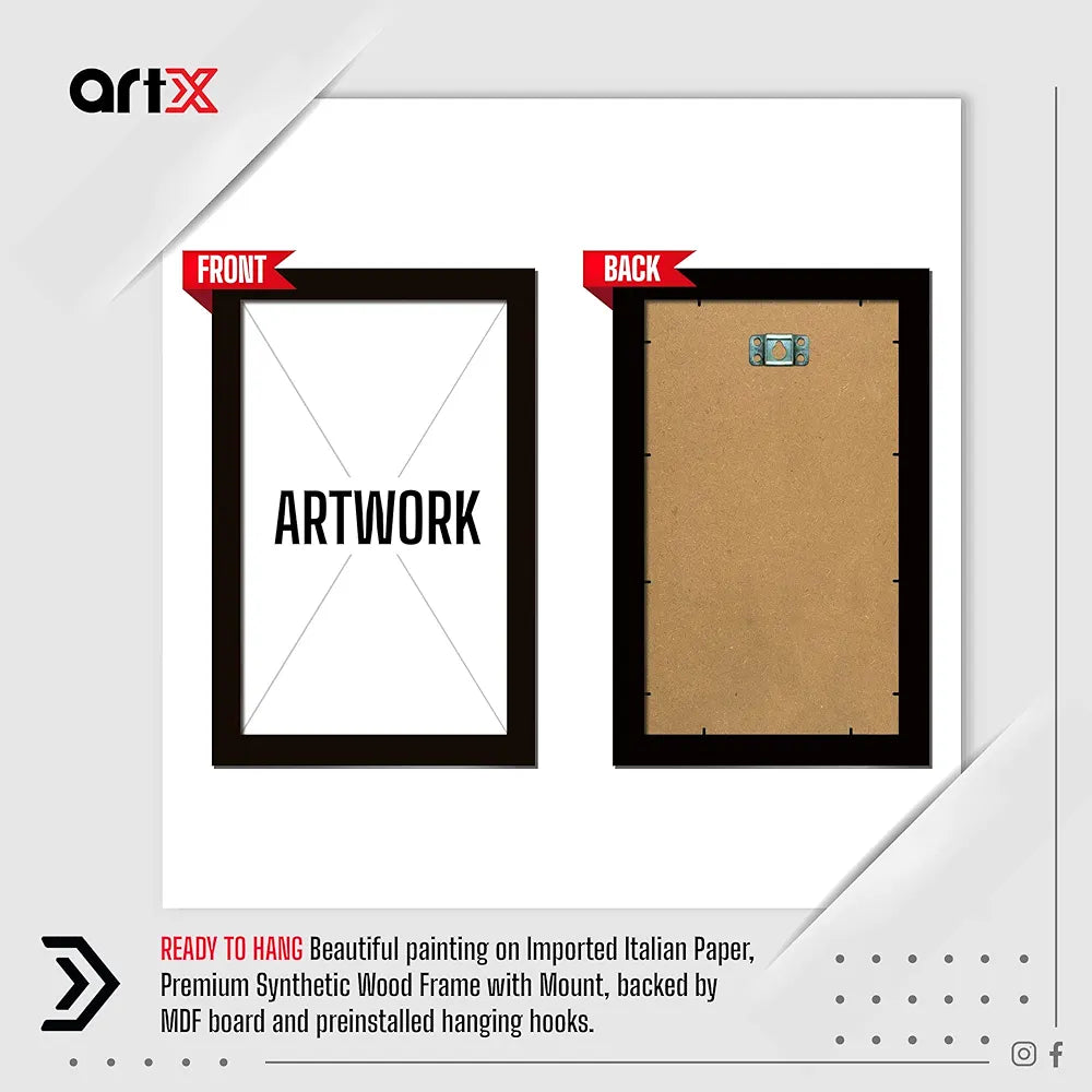 ArtX Paper Motivational Quotes Wall Art Painting, Framed Paintings 13 X 25.5 inches, 8.5 X 13 each, Multicolor, Set of 3 