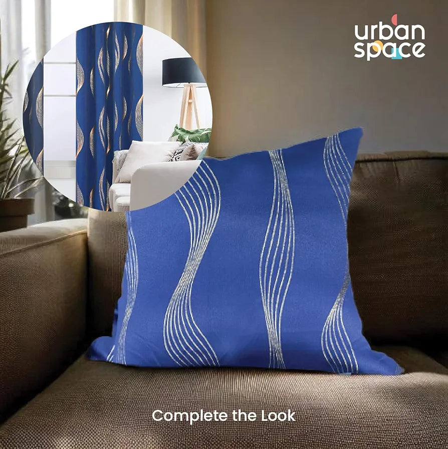 Urban Space Decorative Gold Foil Cushion Cover Set of 2, 18 inch x 18 inch Cushion Covers for Sofa, Bedroom, Living Room 