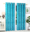 Purav Light Leaf Velvet Room Darkening Door Curtains 7 feet Long 2 Piece