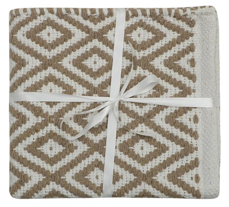 THE HOME TALK Weaved Cotton Rectangular Carpets | Contemporary Decorators | Area Rugs for Bedroom, Center Table, Living Room, Drawing Room, Hall | Machine Washable | 50 X 80 Cm | Beige