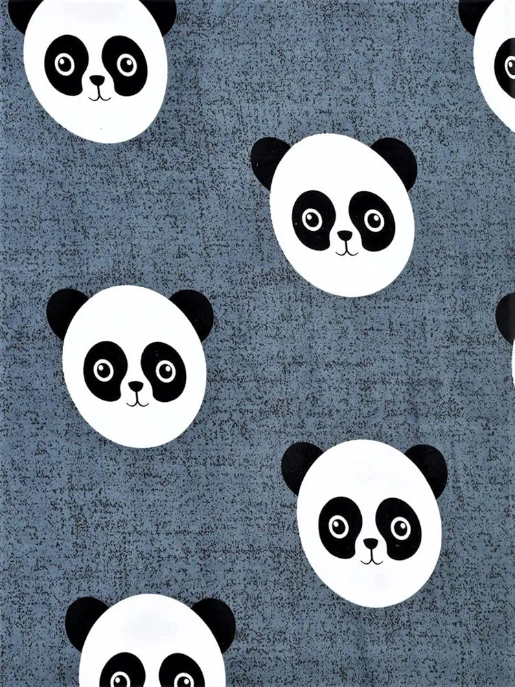 Homefab India 144 TC Microfiber Single BedSheet with 1 Pillow Cover - Grey, Black Panda