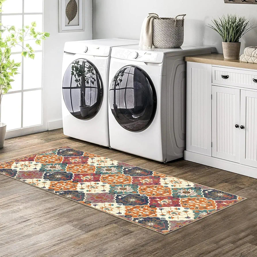 ishro home Premium Modern Runner Rug for Bedroom, Kitchen | Anti-Skid and Machine Washable | 