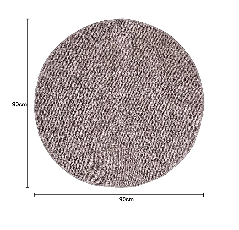 SARAL HOME EASY LIVING Home Beige Polypropylene Anti Skid Round Bathmat-90X90 Cm