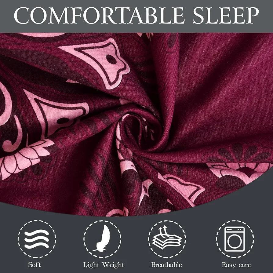 FRESH FROM LOOM Floral Single Bedsheet Size Microfiber Bedsheet Set-Printed, Hypoallergenic, Wrinkle Free with 2 Pillow Covers 144 TC 