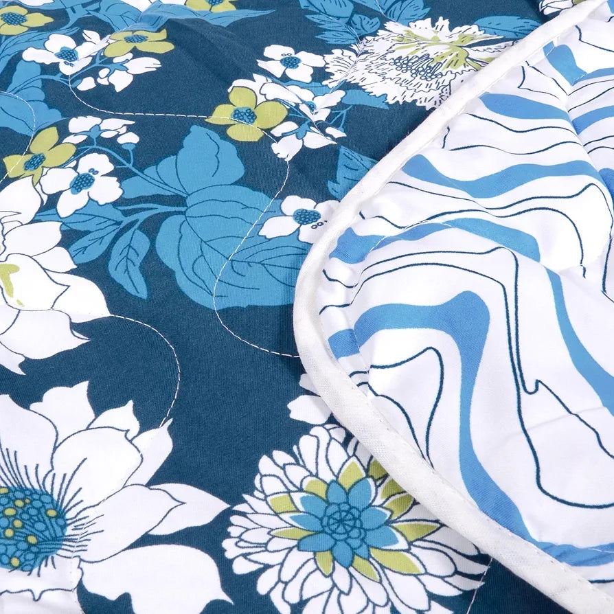 Divine Casa 120 GSM Microfiber Reversible Kids Single Bed Comforter | Ultra-Soft Toddler Blanket | Lightweight & Cozy | All-Season Bedding for Babies & Kids | 135 x 100 cm, Celestial Blue