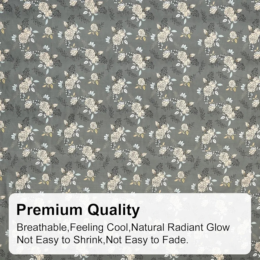 FRESH FROM LOOM Single Bed Microfiber Bedsheet with Floral Print - 240 TC, Anti Fade, 1 Pillow Covers 