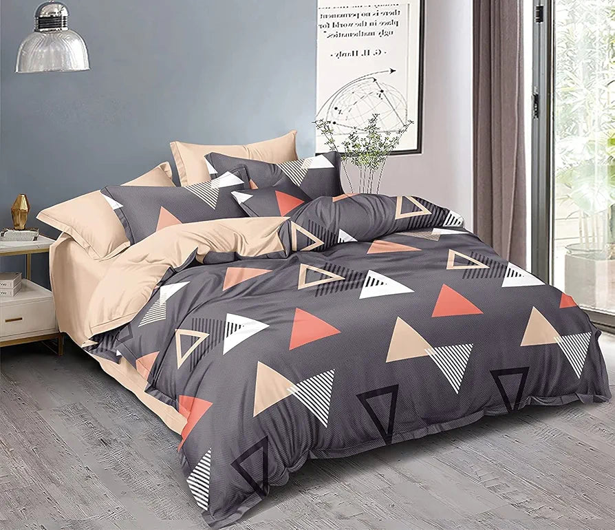 THE HOME STYLE Super Soft Microfiber 6D Flat King Size Double Bed Bedsheet  With 2 Pillow Cover 300 TC  