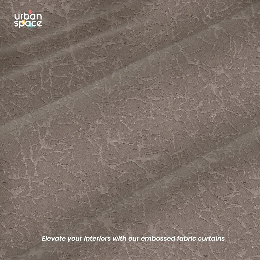 Urban Space Blackout Curtains for Door 7 Feet Long Set of 2, Embossed Abstract Design, 100% Light Blocking Curtain for Living Room, Curtains with Eyelets and Tieback 