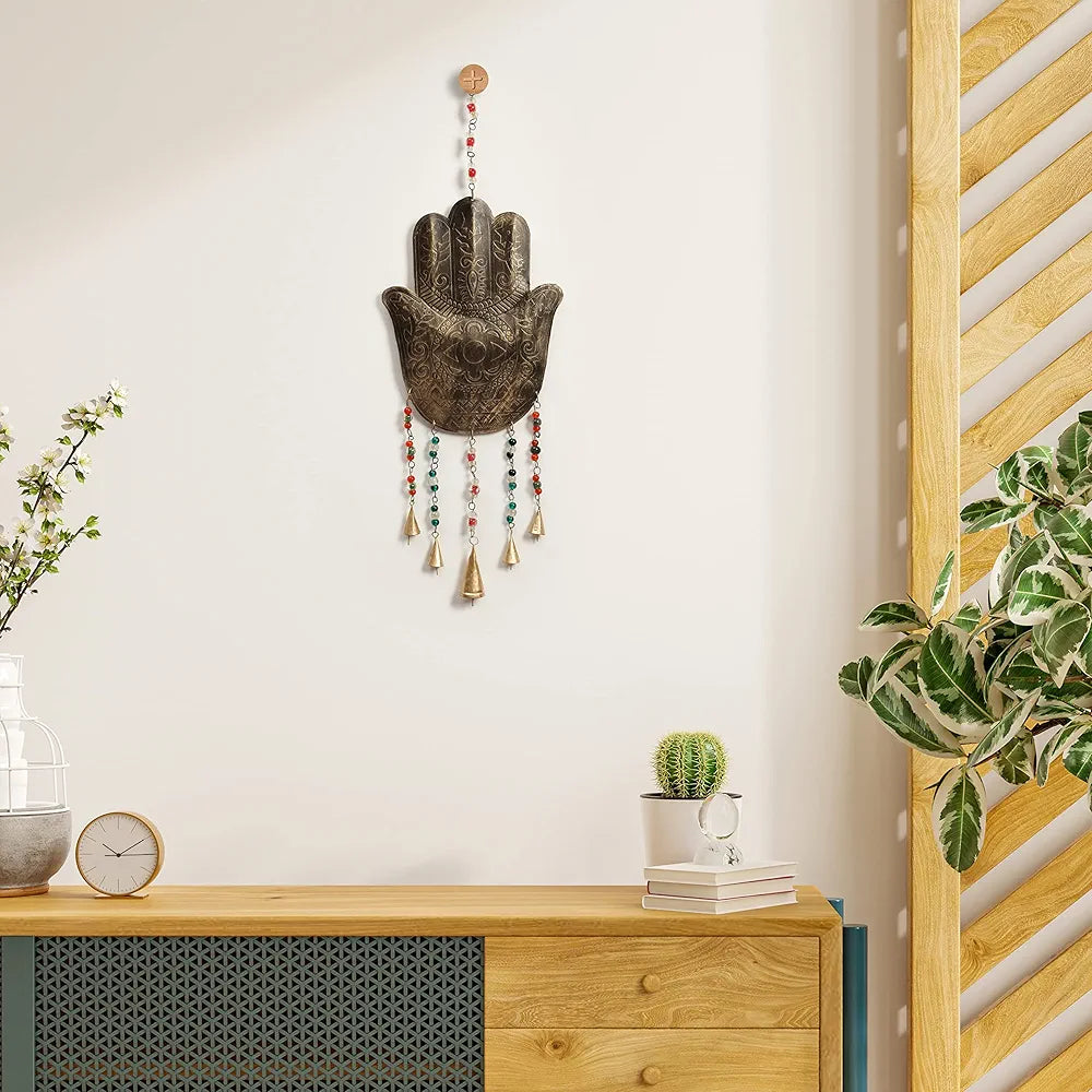 DULI Metal Windchime Big Wall Hanging, Feng Shui, Wall Art, Wall Decor, PositiveVibes, Rustic Wall Hangings, Wall Art, Diwali Decor, Home Decor Hanging Bells 