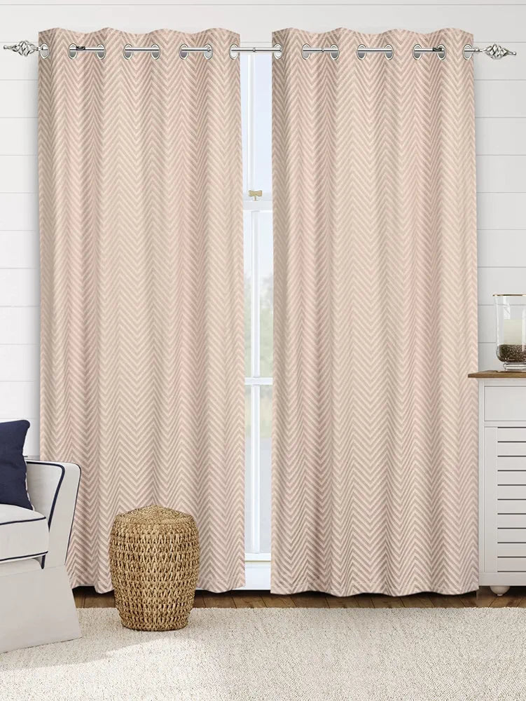 SARAL HOME EASY LIVING Chevron Designer Curtains 
