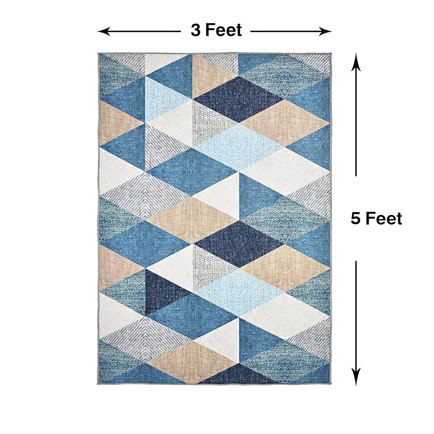 ishro home 3 x 5 Feet 3D Jet Multi Printed Carpet Rug Runner and Carpets for Bedroom/Living Area/Home with Anti Slip Backing )