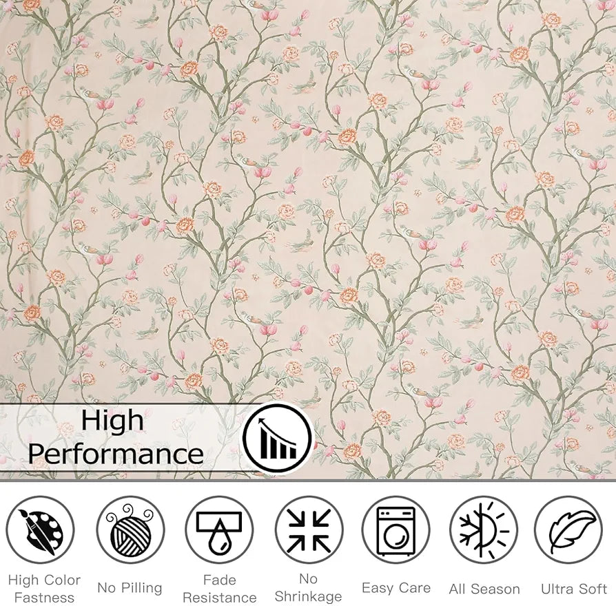 FRESH FROM LOOM Floral XXL Microfiber Soft Cotton King Size Bedsheet for Double Bed 2 Pillow Cover | 240 TC King Size Soft Bed Sheet |Hypoallergenic Anti Fade Bed Cover 