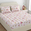 Dreamscape Microfiber Wrinkle & Fade Resistant Double Bedsheet with 2 Pillow Covers Blush Pnk