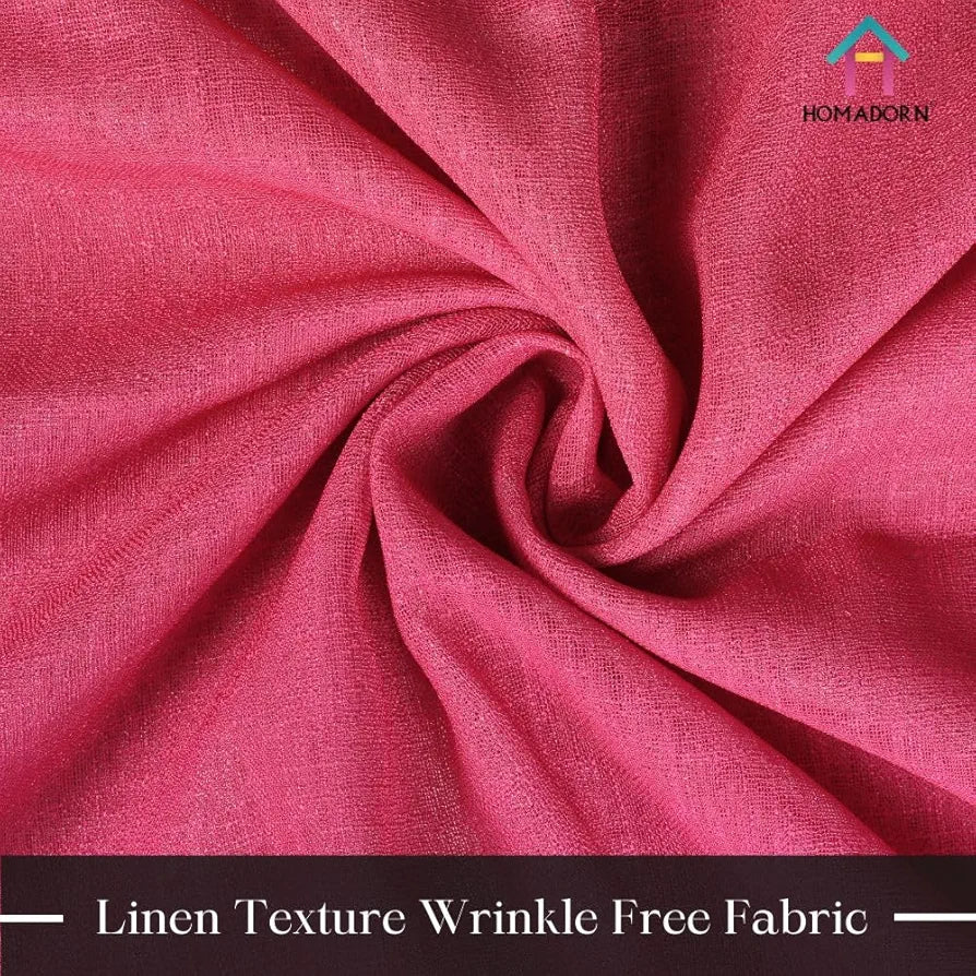 HOMADORN Ombre Printed Linen Textured Sheer Curtains for Living Room, Bedroom, Dining Room, Kitchen, Bathroom 