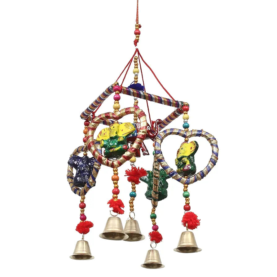 eCraftIndia Handcrafted Decorative Lord Ganesha Wall/Door/Window Hanging Bell